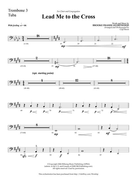 Lead Me To The Cross Choral Anthem Satb Trombone Tuba Sheet Music Pdf