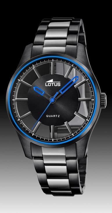 Comprar Barato Reloj Lotus Hombre Acero IP Negro Esfera Transparente