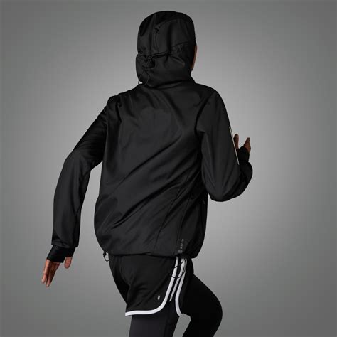 Adidas Own The Run Hooded Running Windbreaker Black Adidas UAE