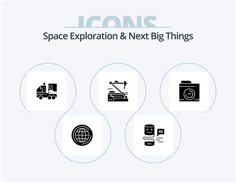 Space Exploration And Next Big Things Glyph Icon Pack 5 Icon Design. robotics. medicine ...