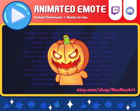 Twitch Emote Animated Scary Pumpkin Head Halloween Wiggle Etsy