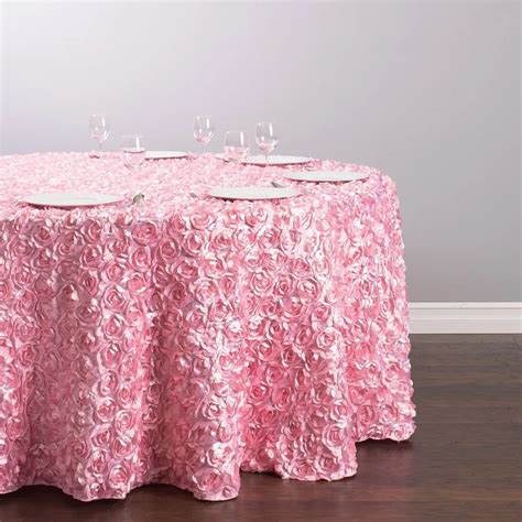 Hk Dhl In Polyester Cm Round Rosette Satin Feel Tablecloth Pink