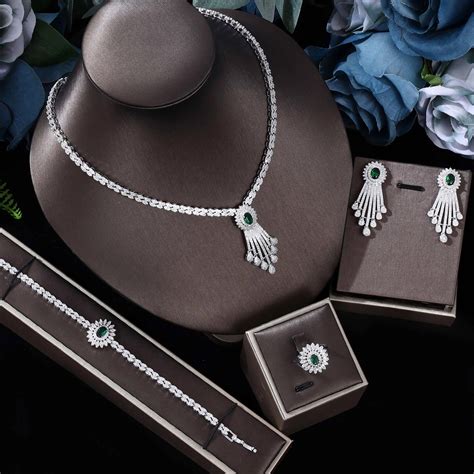 Ingenious DZ 188 4pcs Full Bridal Jewelry Sets For Women Party Luxury