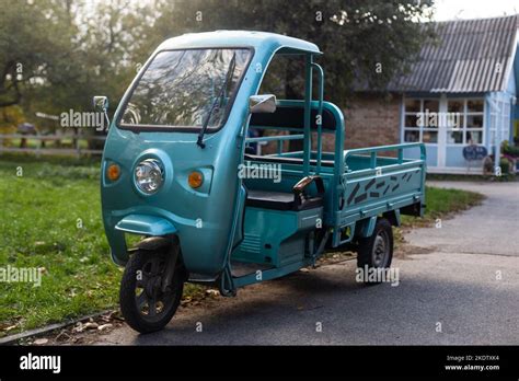 Electric Scooter With A Trailer Stock Photo Alamy