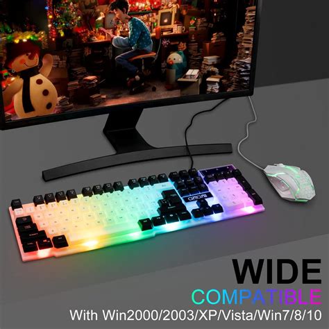 RGB Gaming Keyboard And Mouse Combo CHONCHOW LED Backlit Wired Keyboard