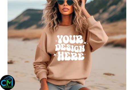 Gildan Sweatshirt Woman Mockup Graphic By Craft Mockup