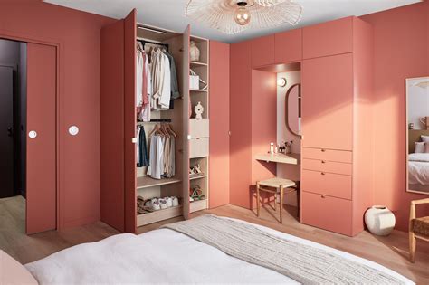 Un Dressing En L Dans Une Chambre Parentale Leroy Merlin