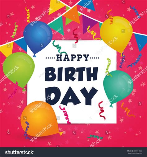 Happy Birthday Colorful Card Design Vector Stock Vector Royalty Free 339594836 Shutterstock