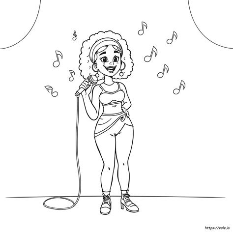 Celia Cruz Coloring Page