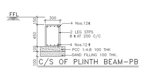 Plinth beam detail drawing presented in this Autocad file. Download ...