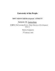 Educ Written Assignment Unit Pdf University Of The People Educ