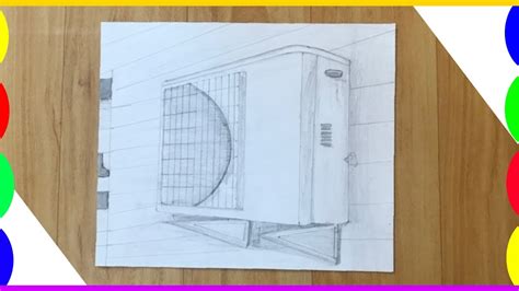 How To Draw Air Conditioner Outer Unit Ac Outer Unit Drawing For