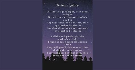 Brahmss Lullaby Cradle Song Printable Lyrics Origins And Video