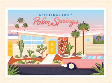 Greetings From Palm Springs Poster Design