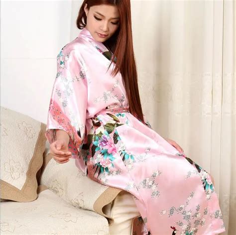 2017 Silk Bathrobe Women Satin Kimono Robes For Women Floral Robes