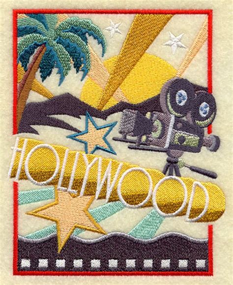 Art Deco Hollywood Film Scene Embroidered Waffle Weave Etsy