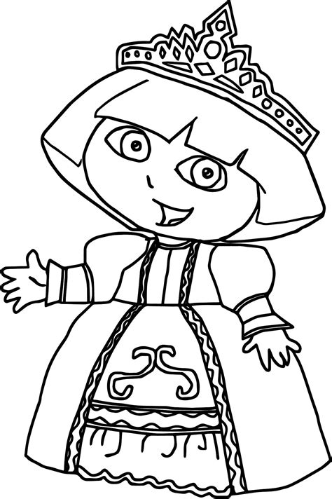 Princess Dora Dora The Explorer Coloring Page