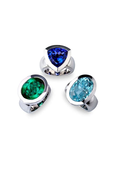 Ringe Mit Turmalin Tansanit Und Aquamarin Turmalin Aquamarin Ring