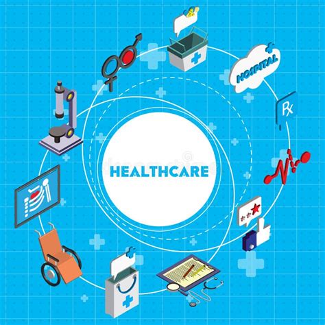 Illustration Of Info Graphic Healthcare Technology Icons Set Concept