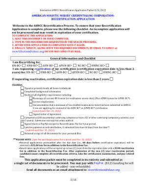 Fillable Online Interactive AHNCC Recertification Application Packet 8