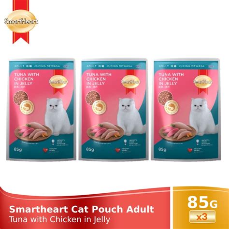 Set Of S Smartheart Wet Cat Food In Pouch For Adult Tuna With Chicken