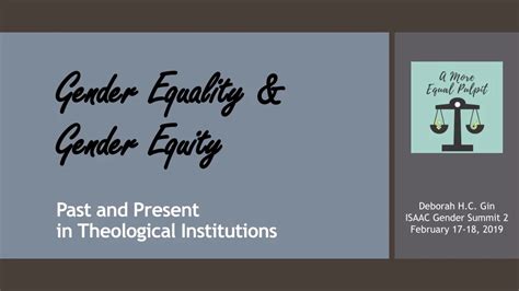 Ppt Gender Equality And Gender Equity Past And Present In Theological