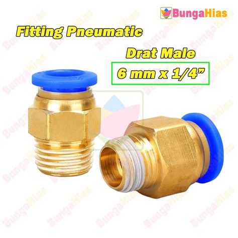 Jual Fitting Pneumatic Mm X Male Drat Slip Lock Konektor Selang