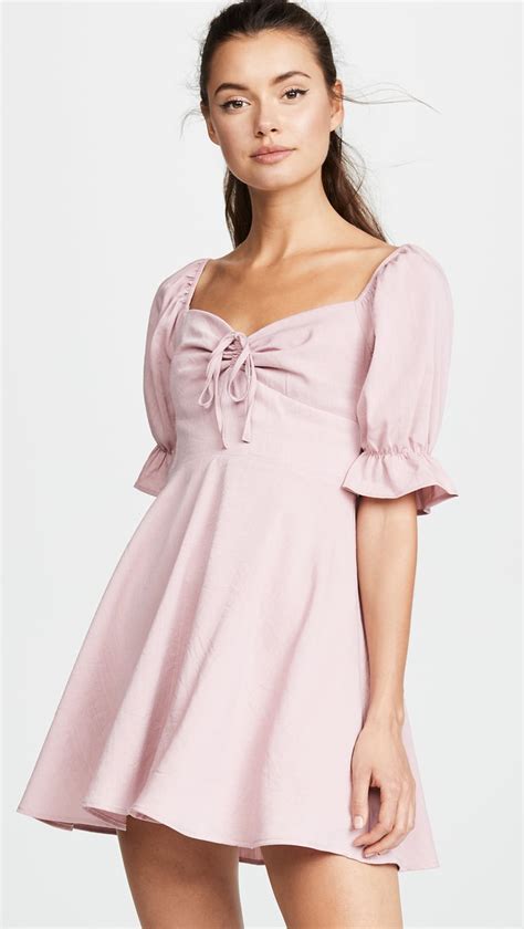 Re Named Puff Sleeve Ruched Dress Best Romantic Dresses POPSUGAR