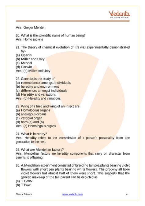 Cbse Class 10 Science Chapter 9 Heredity And Evolution Important