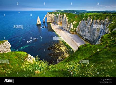 The Cliffs Of Etretat On The Normandy Coast France Stock Photo Alamy