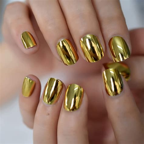 Gold Metallic Nails