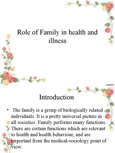Roles of Family in Health and Illness | PDF | Family | Socialization