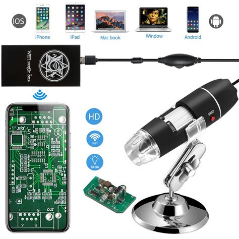 Digital Microscope Endoscope 50x 500x Adjustable Usb Camera 2mp 8 Led