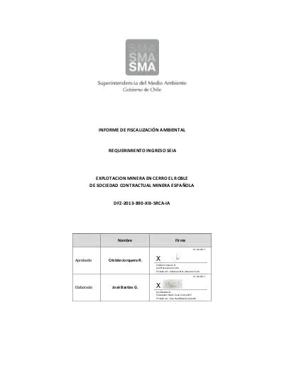 Informe De Fiscalizaci N Ambiental Requerimiento Ingreso Seia