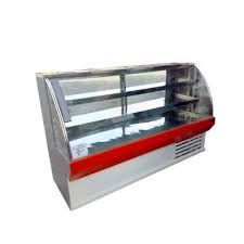 Curved Glass Sweet Display Counter Feature Auto Cooling Temperature