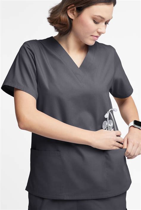 Butter Soft Originals Women S 2 Pocket Classic Fit V Neck Scrub Top Cotton Scrubs