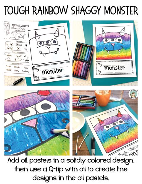 Monster Adjectives Fun Drawing And Texture Art Lesson Expressive Monkey