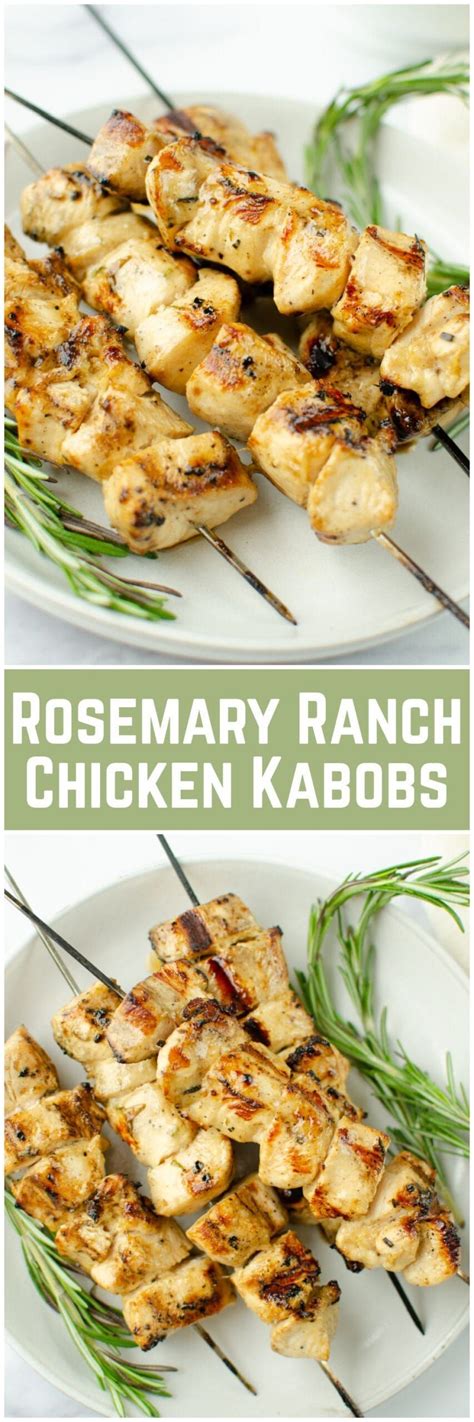 Rosemary Ranch Chicken Kabobs Recipe Healthy Grilled Chicken Recipes Kabob Recipes Grilled