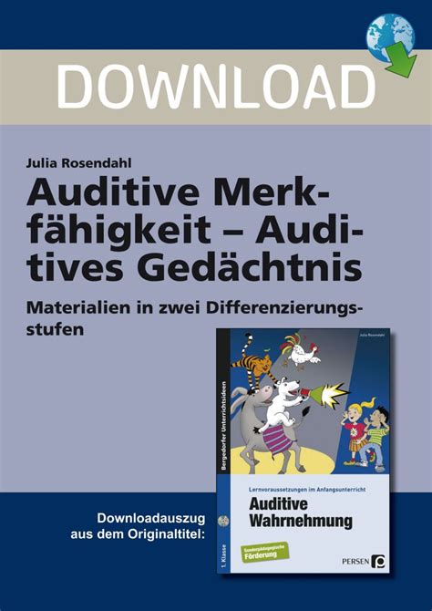 Auditive Merkfähigkeit Auditives Gedächtnis SoPäd Förderung