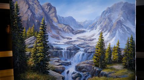 Glacier Waterfall Landscape Painting Kevin Hill YouTube