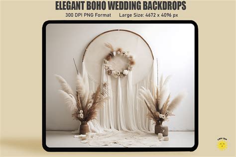 Elegant Boho Wedding Backdrop Graphic by Lazy Sun · Creative Fabrica