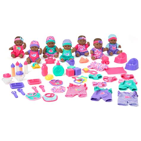 Kid Connection Deluxe 9 Baby Doll Play Set 48 Pieces African