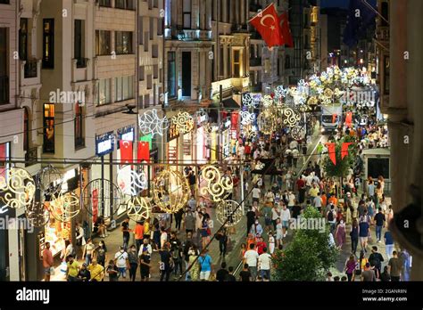 Istanbul Istanbul Turkey St July Crowd People Walking In