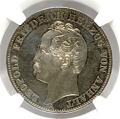 GERMANY TALER 1863A Leopold Friedrich 1817 1863 1871 NGC PF 63