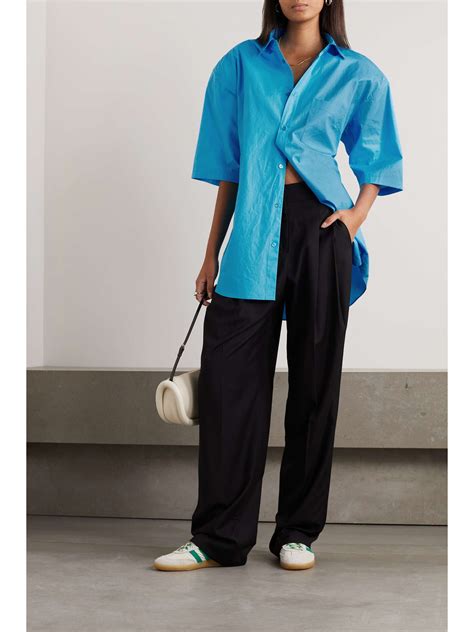 THE FRANKIE SHOP Udine Oversized Belted Cotton Poplin Shirt NET A PORTER