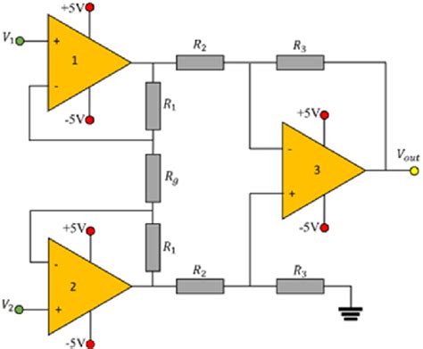 Three Op Amp Instrumentation Amplifier Circuit Equation 1 Represents