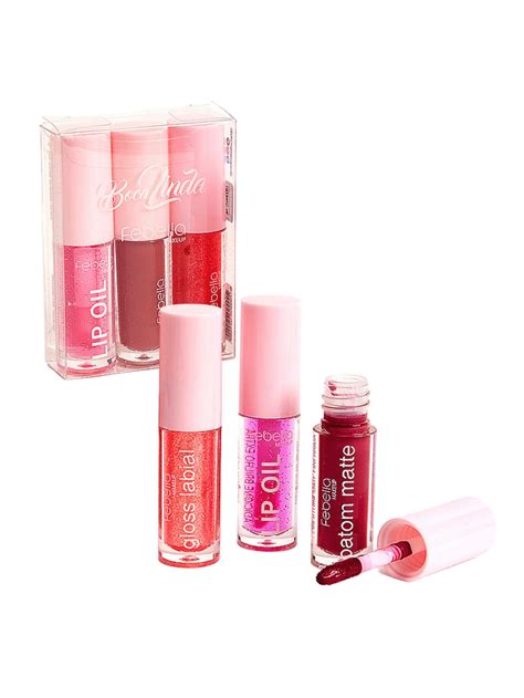 Gloss Lip Oil e Batom Matte Febella Alta Pigmentação Trio Perfeito