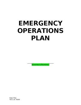 Emergency Operations Plan Template Well Designed Editable Fillable