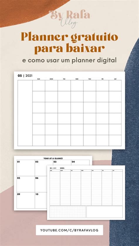 Meu Planner 2021 Planner minimalista grátis Como usar planner