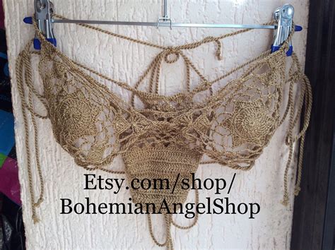 Barely There Tiny Bikini Sexy See Through Silver Extremely Etsy